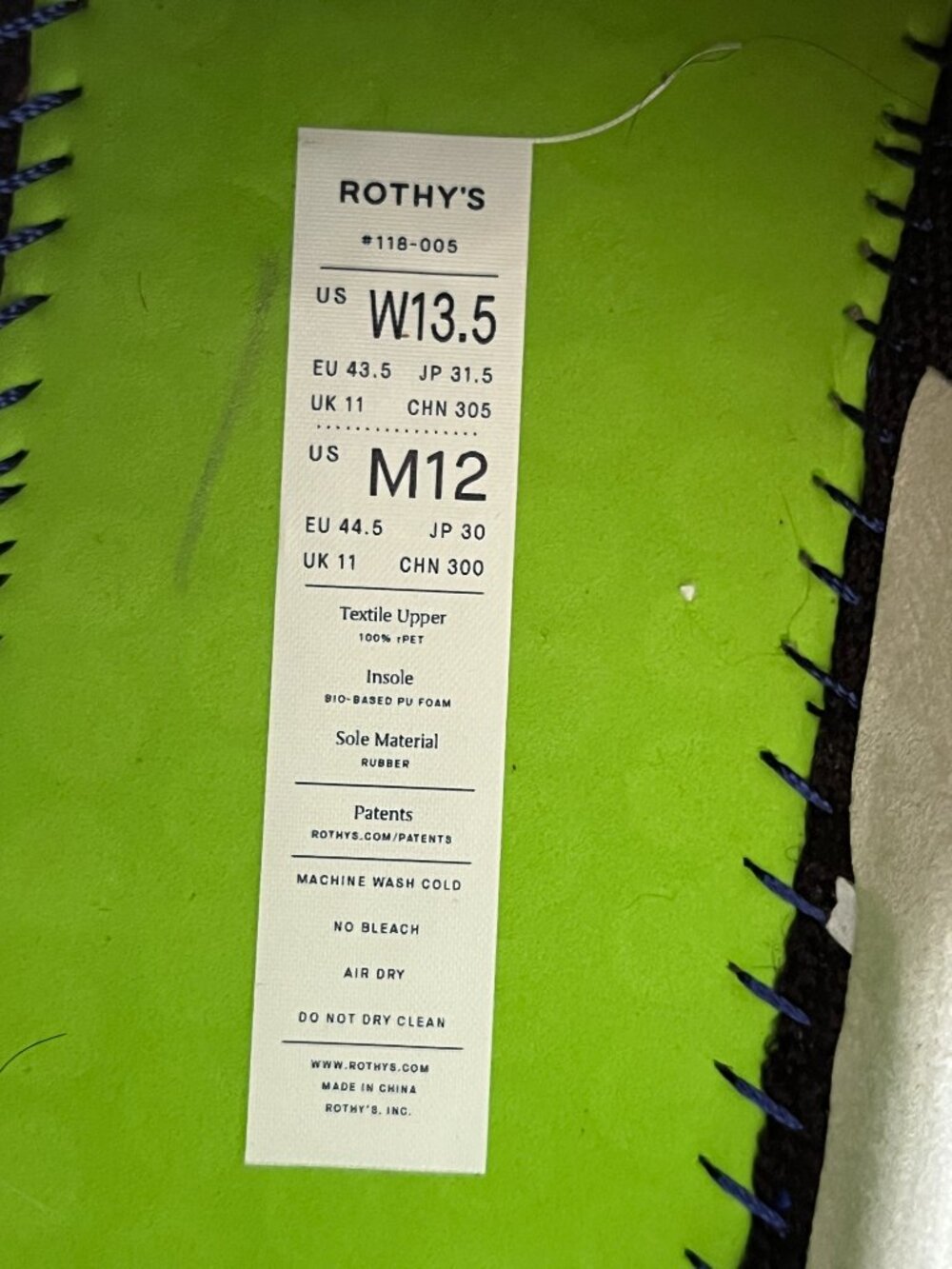 Rothy's Men's Sz 12 Original Slip On Sneaker in Black - Picture 11 of 13